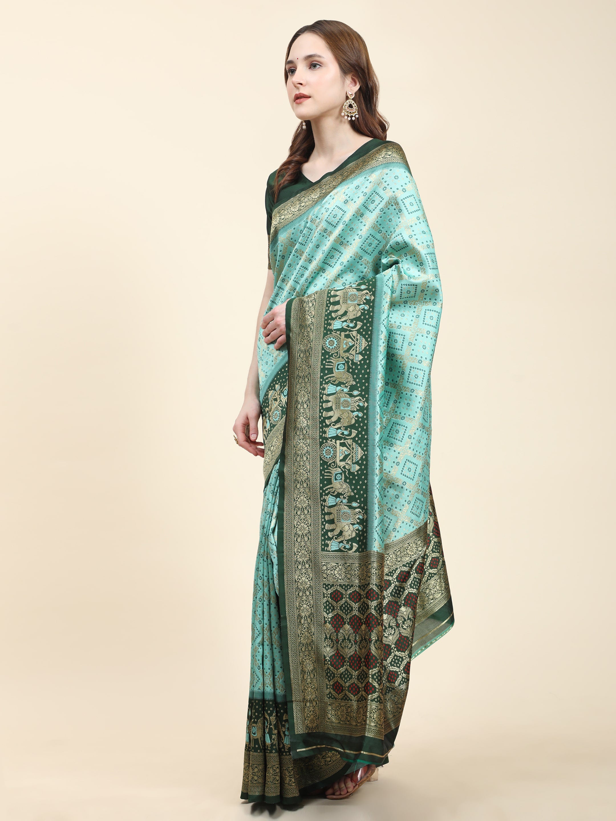 Vedant Vastram Patola Design KanchiPuram Silk Saree For Women - Rama - Distacart