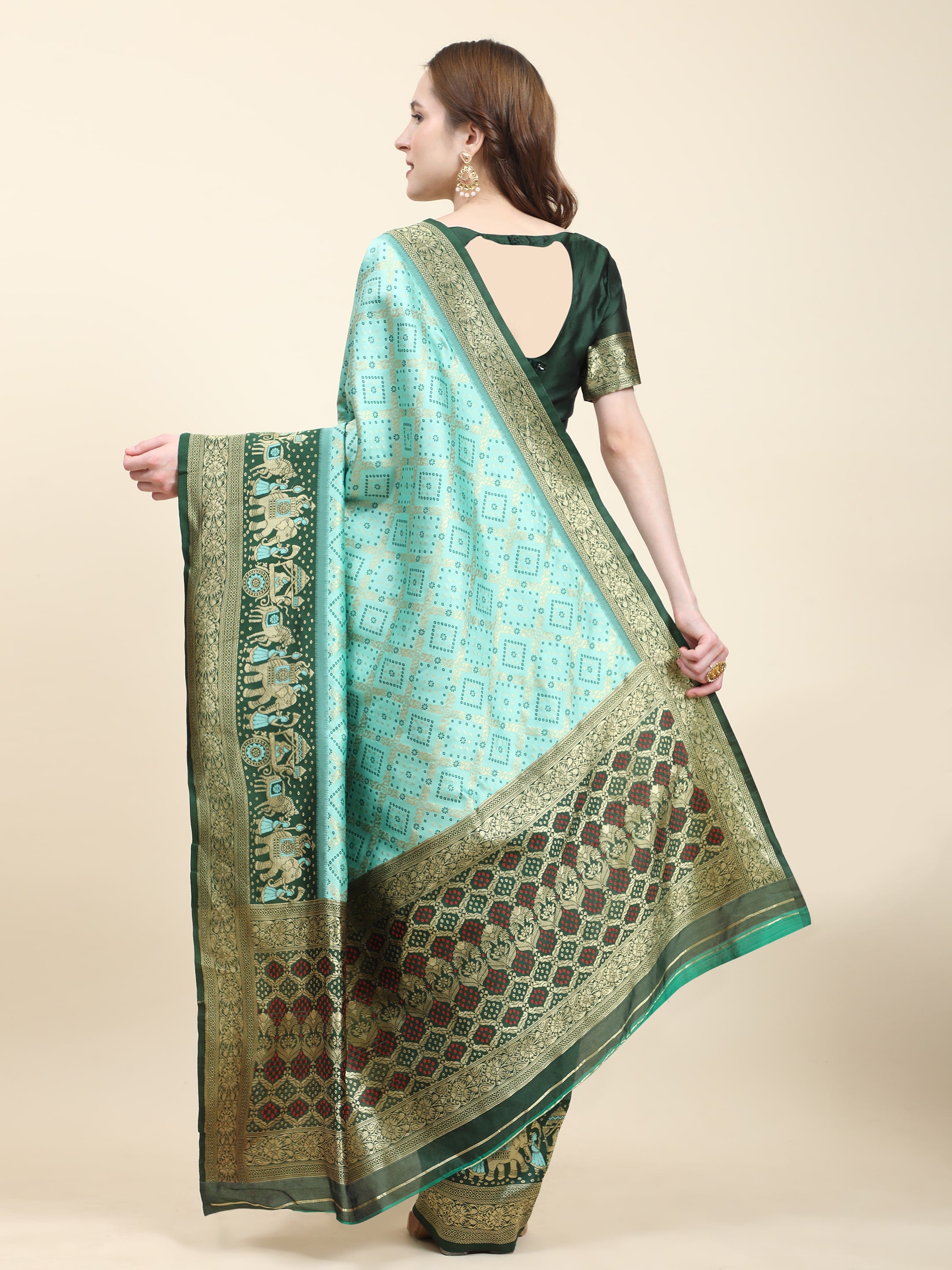 Vedant Vastram Patola Design KanchiPuram Silk Saree For Women - Rama - Distacart