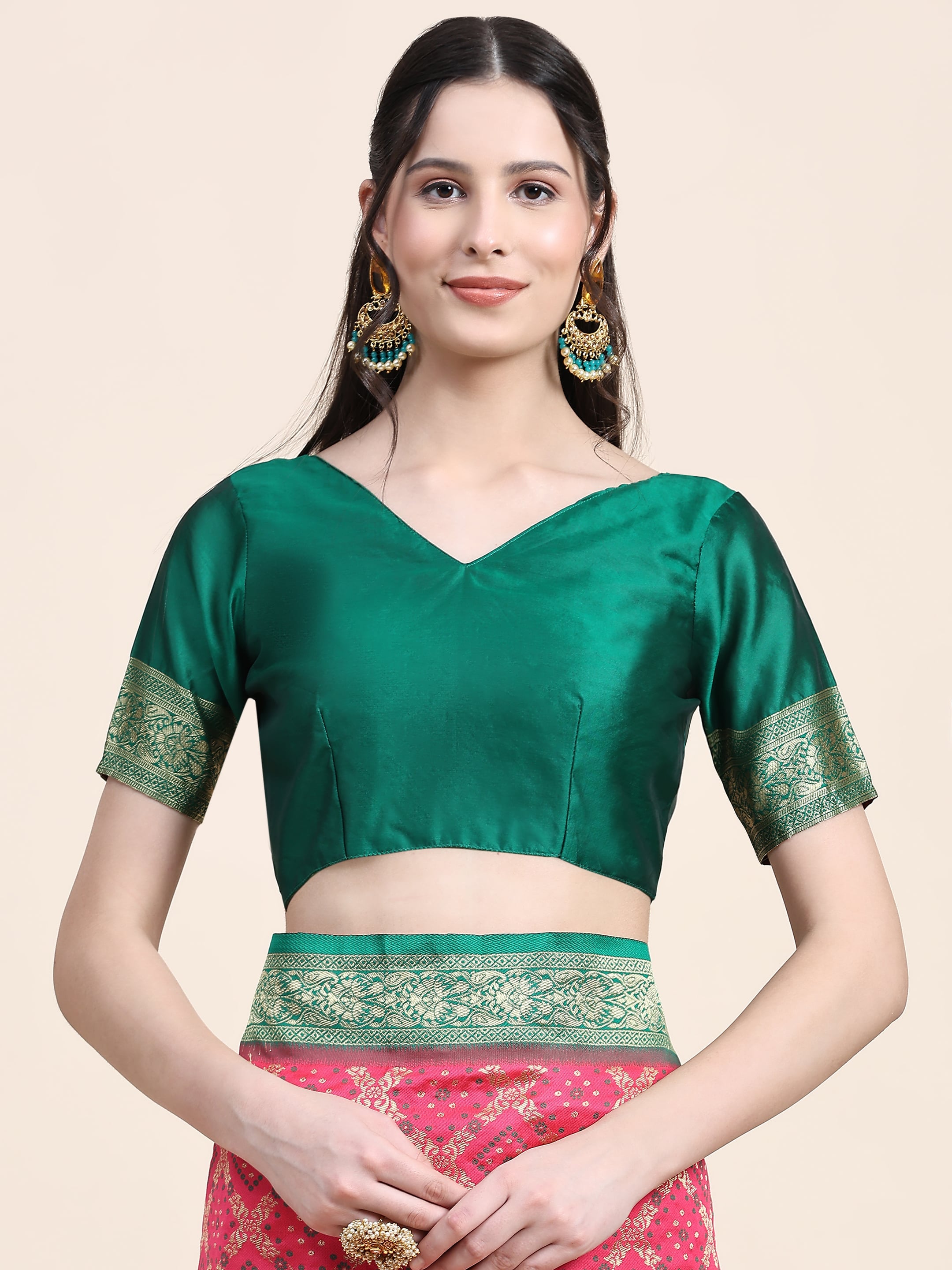 Vedant Vastram Patola Design KanchiPuram Silk Saree For Women - Rani Pink - Distacart
