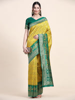 Thumbnail for Vedant Vastram Patola Design KanchiPuram Silk Saree For Women - Yellow - Distacart