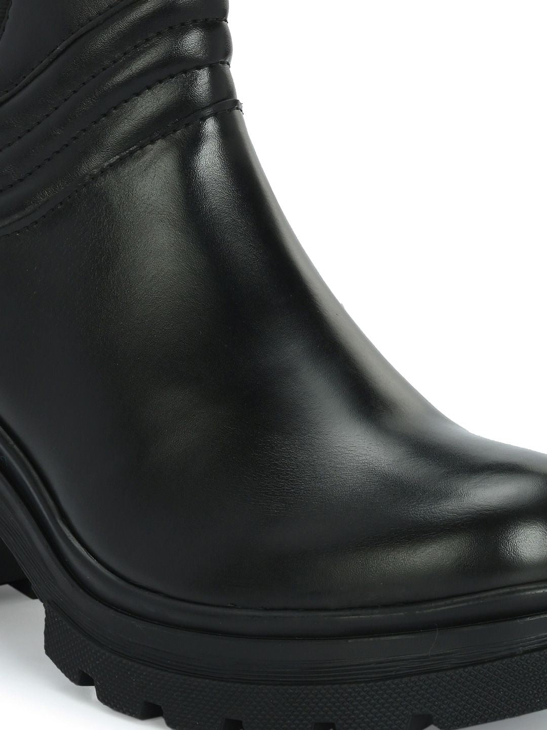 Delize Women Block Heeled High-Top Chelsea Boots