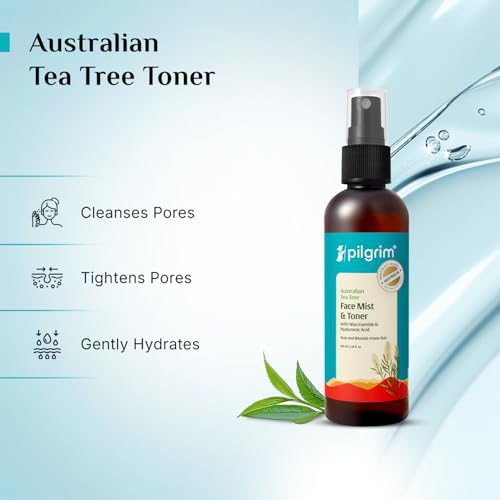 Pilgrim Tea Tree & 2% Niacinamide Face Toner For Oily Skin, Acne & Blemish Prone Skin, Pore Cleansing & Glowing Skin