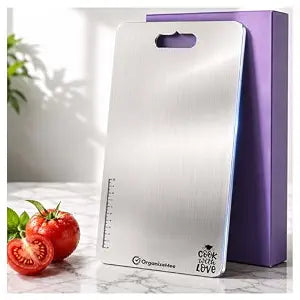 OrganizeMee Stainless Steel Chopping Board (Medium)(31.8CM X 21CM) - Dista