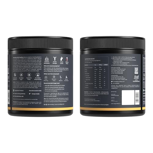 Nutrabay Gold Micronised Creatine Monohydrate Powder 3000 mg Creatine per Serving, NABL Lab Tested – Increases Muscle Mass, Strength & Power – Pre/Post Workout Supplement – 120g, Cola