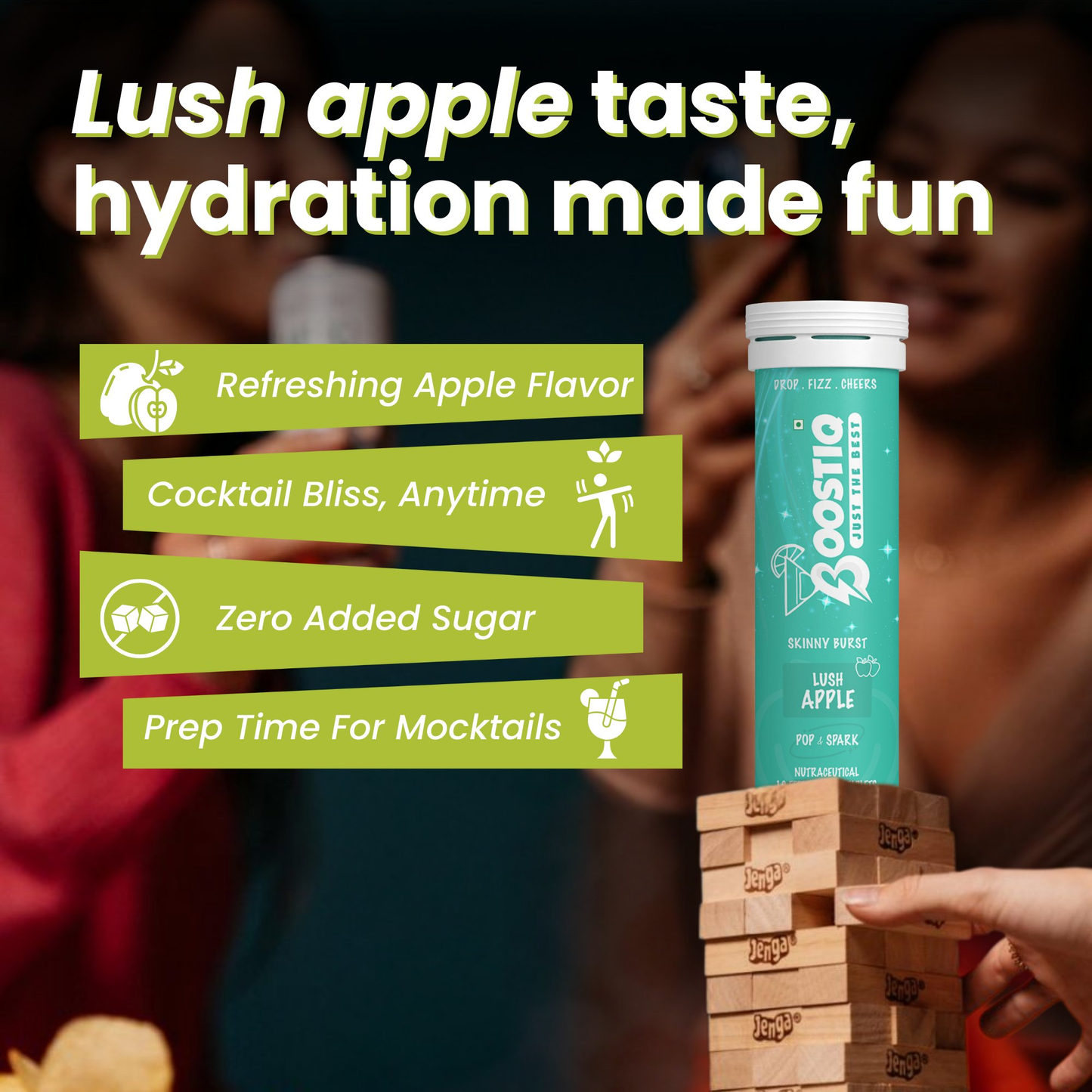 BOOSTIQ Pop & Spark Effervescent Tablets - Lush Apple - Distacart