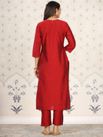 Thumbnail for Ode by House of Pataudi Floral Embroidered Kurta - Distacart