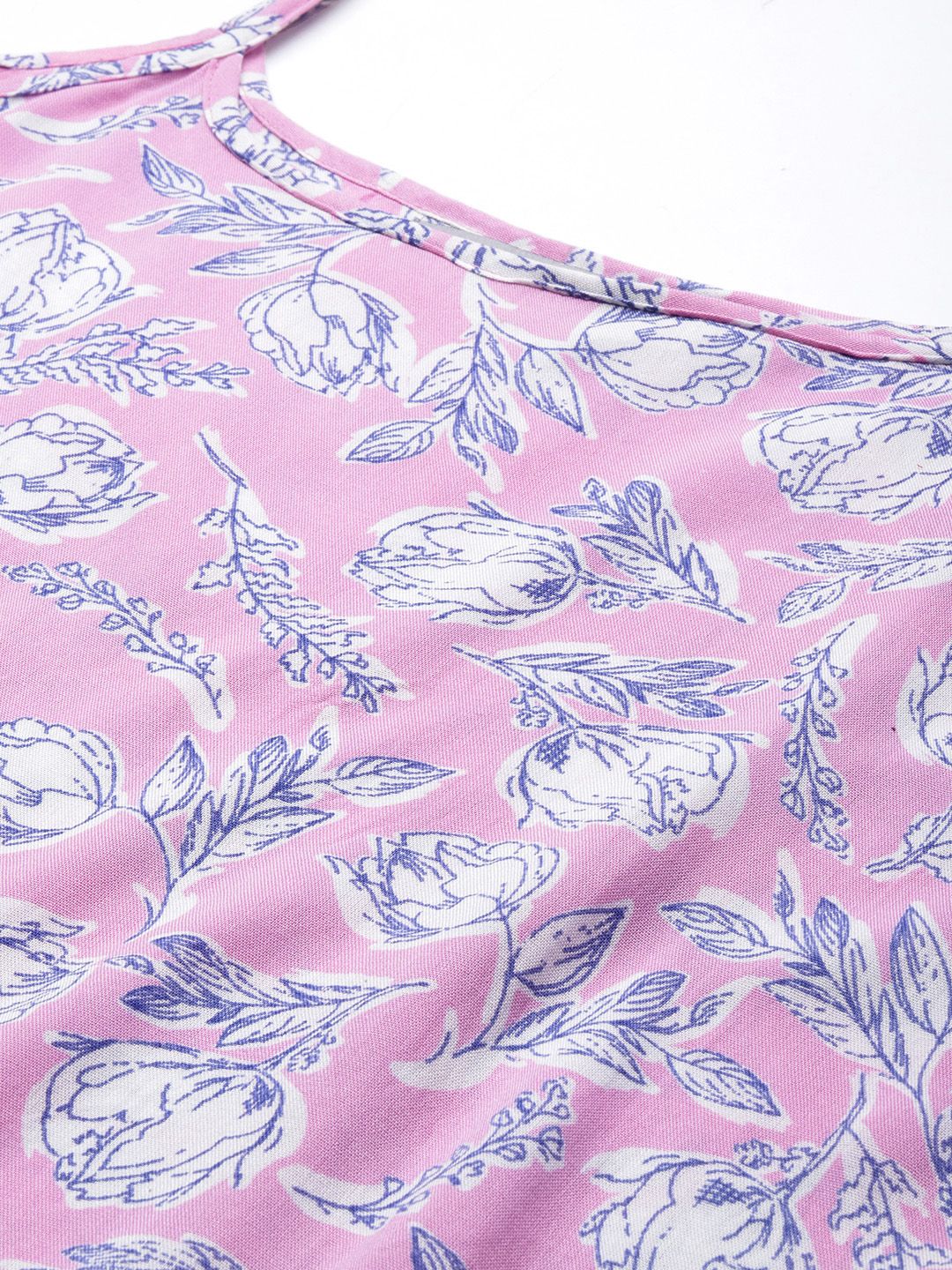 Ode by House of Pataudi Women Pink Floral Printed Fusion Kurta - Distacart