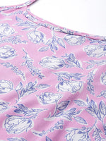 Thumbnail for Ode by House of Pataudi Women Pink Floral Printed Fusion Kurta - Distacart