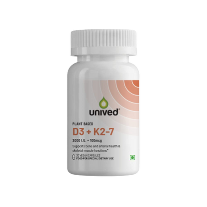 Unived Plant Based D3+K2 -7 Vegan Capsules - Distacart
