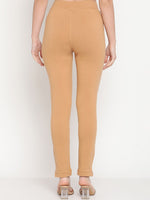 Thumbnail for TAG 7 Set Of 2 Yellow & Beige Solid Leggings - Distacart