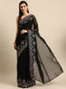 Ahalyaa Women's Traditional Semi Stitch Saree - Black - Distacart