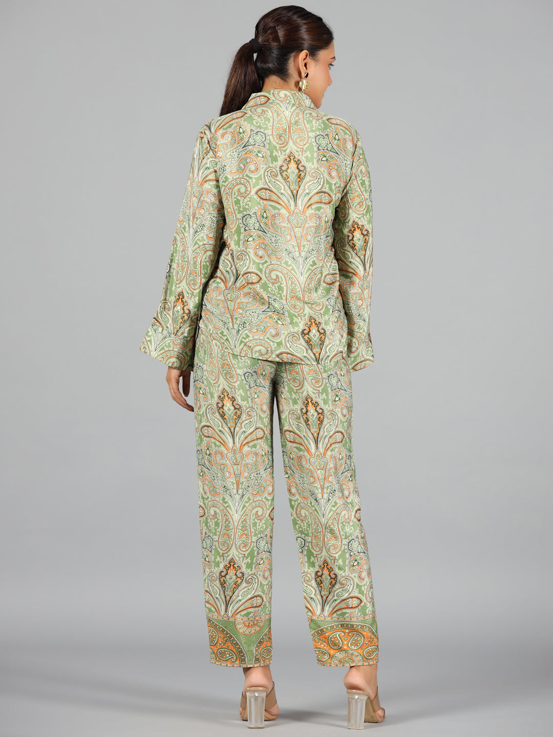 Juniper Women Green Kasturi Silk Printed Co-Ord Set - Distacart