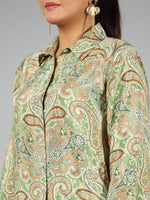 Thumbnail for Juniper Women Green Kasturi Silk Printed Co-Ord Set - Distacart
