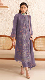 Thumbnail for Anaita Purple Fox Georgette Suit With Embroidered Sequence Work - Distacart