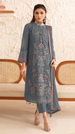Thumbnail for Anaita Blue Fox Georgette Suit With Embroidered Sequence Work - Distacart