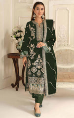 Thumbnail for Anaita D Green Rangoli Silk Suit with Embroidery & Sequence Work - Distacart