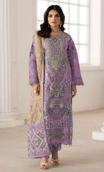 Thumbnail for Anaita Purple Silk Suit With Embroidery & Sequence Work - Dista