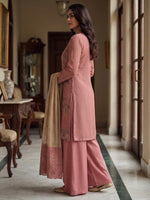 Thumbnail for Anaita Peach Silk Suit with Embroidery & Khatli Work - Dista