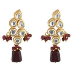 Thumbnail for Tehzeeb Creations Back Meenakari Gold-Polished Tika Earring Combo Uncut Big Faux Kundan Choker Necklace set - Distacart