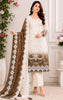 Anaita Brown&White Georgette Semi Stitched Suit with Embroidery & Sequence Work - Dista