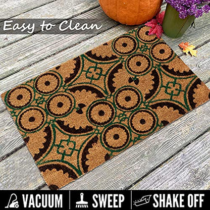 HOKIPO Large Printed Coir Rectangular Doormats For Entrance Main Door Mat - Dista