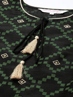 Thumbnail for All About You Women Black & Green Printed Kurta with Trousers - Distacart