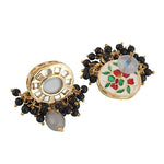 Thumbnail for Tehzeeb Creations Meenakari Gold-Polished Earring Combo Uncut Big Faux Kundan Choker Necklace set - Distacart