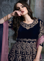 Thumbnail for Monjolika Fashion Stunning Dark Green Color Velvet Embroidery Patiala Suit