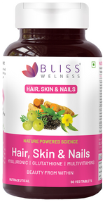 Thumbnail for bliss welness hair skin nails veg tablet