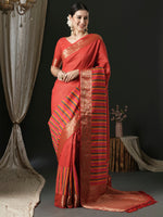 Thumbnail for NOZ2TOZ Women's Silk Blend Red Woven Design Designer Saree With Blouse Piece - Distacart