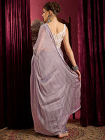 Thumbnail for NOZ2TOZ Women's Chiffon Lavender Solid Celebrity Saree With Blouse Piece - Distacart