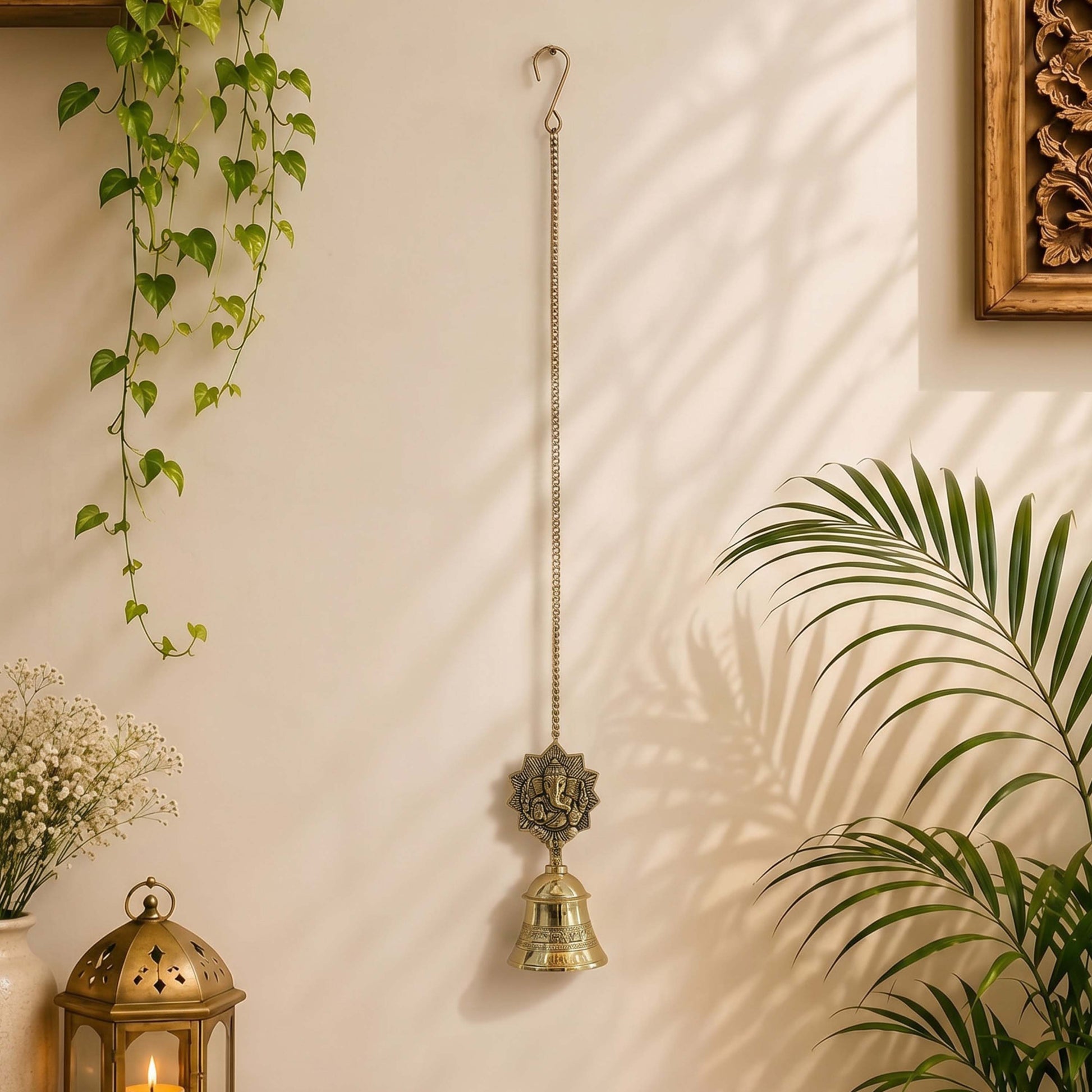 pure brass ganesh hanging bell