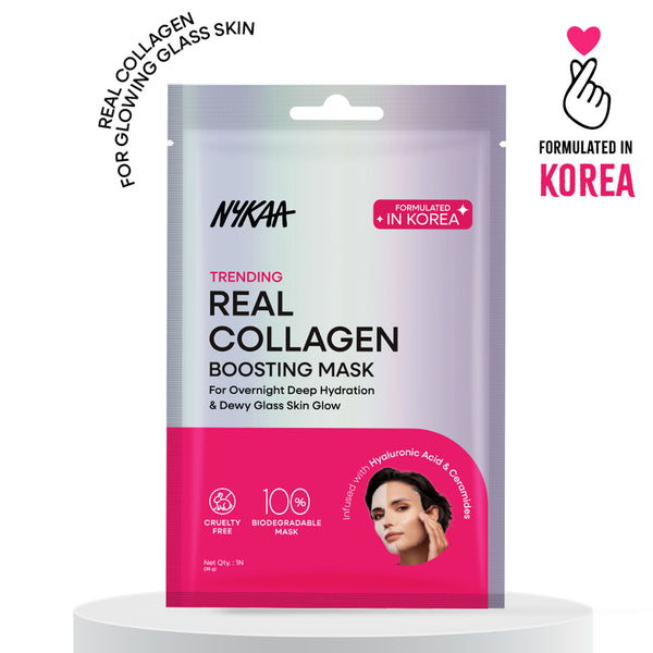 Nykaa Skin Real Collagen Mask – Hydrates, Brightens And Gives Dewy Skin Overnight - Formulated In Korea