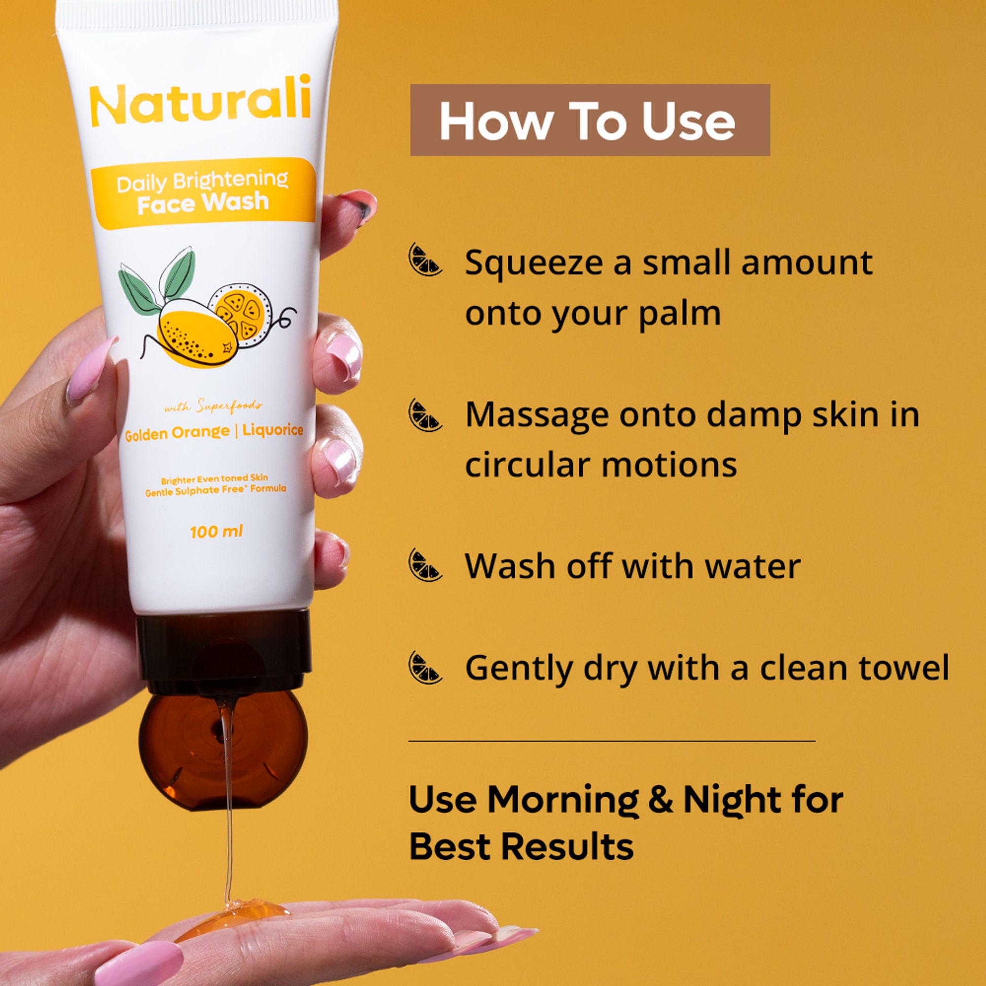 Naturali Daily Brightening Face Wash with Golden Orange & Liquorice Extarct - Distacart