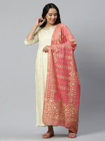 Thumbnail for AURELIA White Ethnic Motifs Satin Maxi Dress