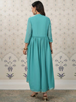 Thumbnail for Ode by House of Pataudi Mandarin Collar A-Line Kurta - Distacart