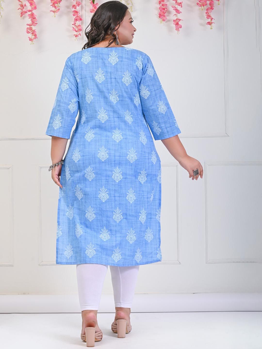 Swasti Ethnic Motifs Block Printed Pure Cotton Kurta