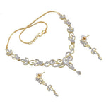 Thumbnail for Tehzeeb Creations Gold-Polished American Diamond (AD) White Color Pendant Set for Girls & Women - Distacart