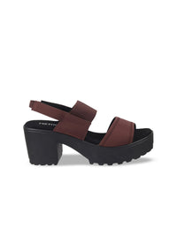 Thumbnail for Metro Women Brown & Black Solid Platform Heels
