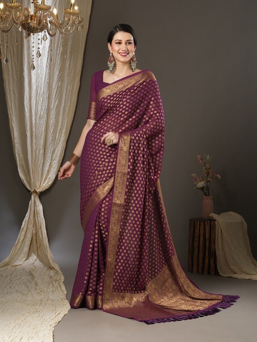 Anouk Woven Design Zari Pure Georgette Kanjeevaram Saree - Distacart