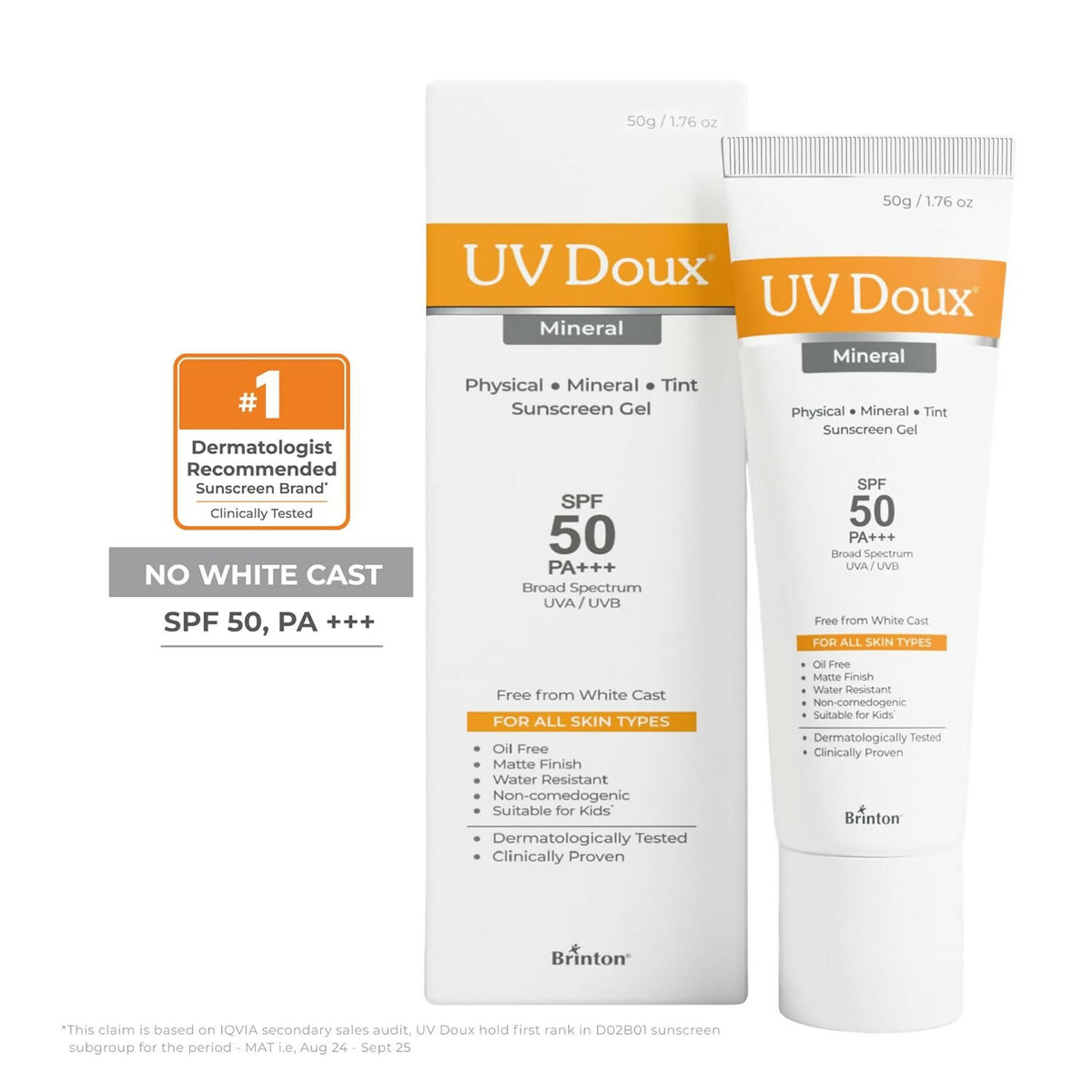 Brinton UV Doux Mineral Sunscreen SPF 50 PA+++ - Dista