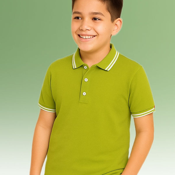 Chilins Kids Solid Polo Tshirt, Color - Mehandi