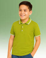 Thumbnail for Chilins Kids Solid Polo Tshirt, Color - Mehandi