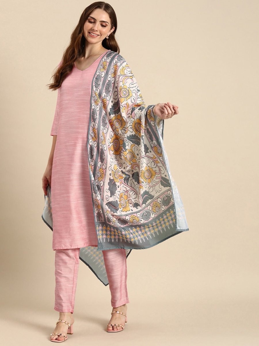 Anouk Women Solid Regular Kurta with Trousers & With Dupatta - Distacart