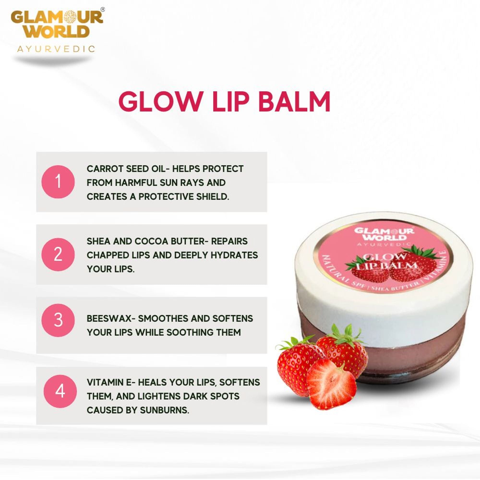 GLAMOUR WORLD AYURVEDIC Glow Lip Balm - Distacart
