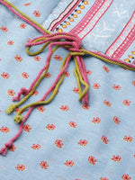 Thumbnail for AURELIA Women Blue & Red Printed A-Line Dress