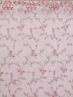 Thumbnail for kasee Lavender & Peach-Coloured Floral Embroidered Net Saree - Distacart
