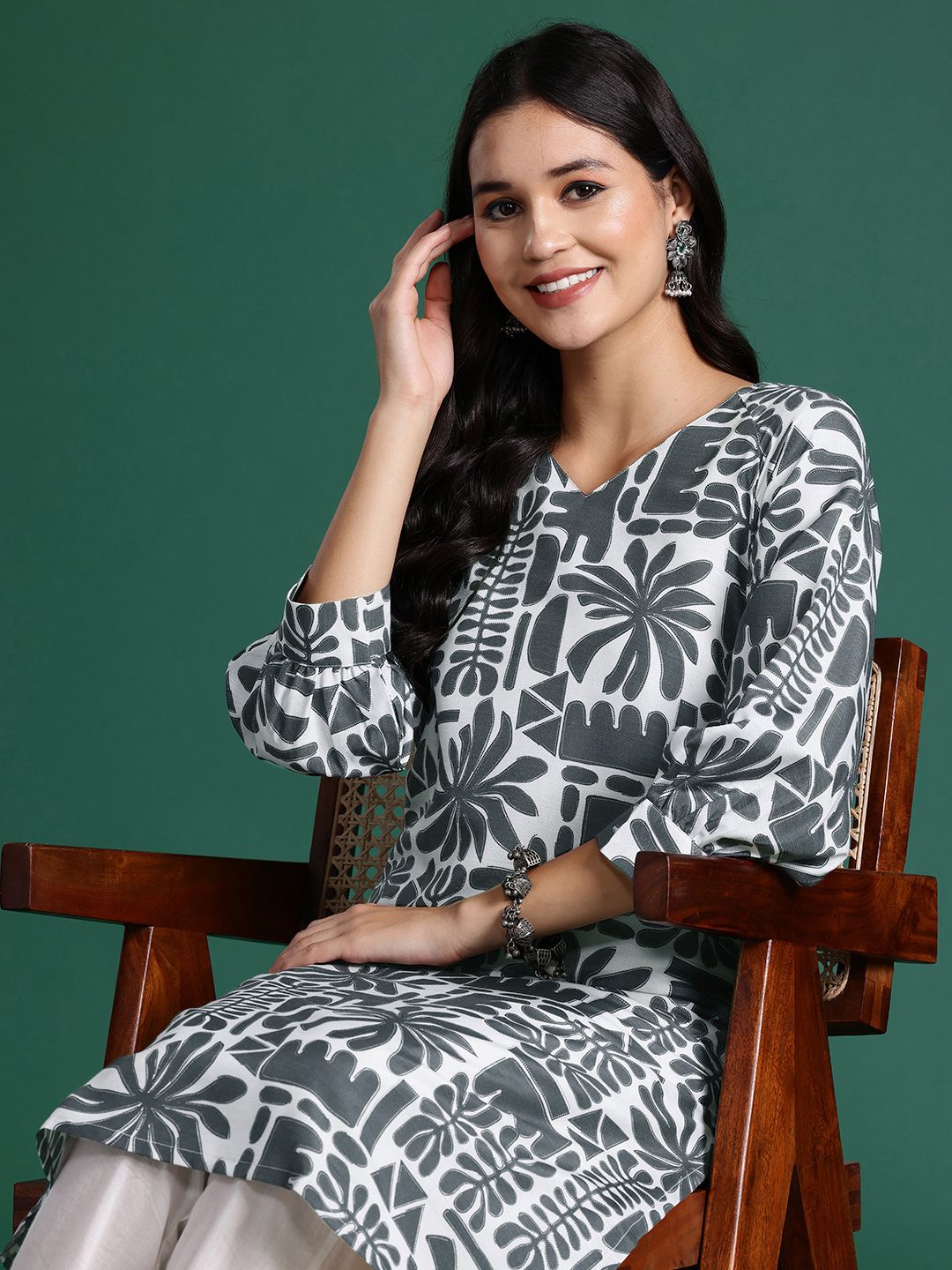 Sangria Women Ethnic Motifs Printed Kurta - Distacart