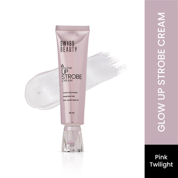 Swiss Beauty Glow Up Strobe Cream, Dewy Radiance, Versatile Use With Jojoba Oil - 1 Pink Twilight