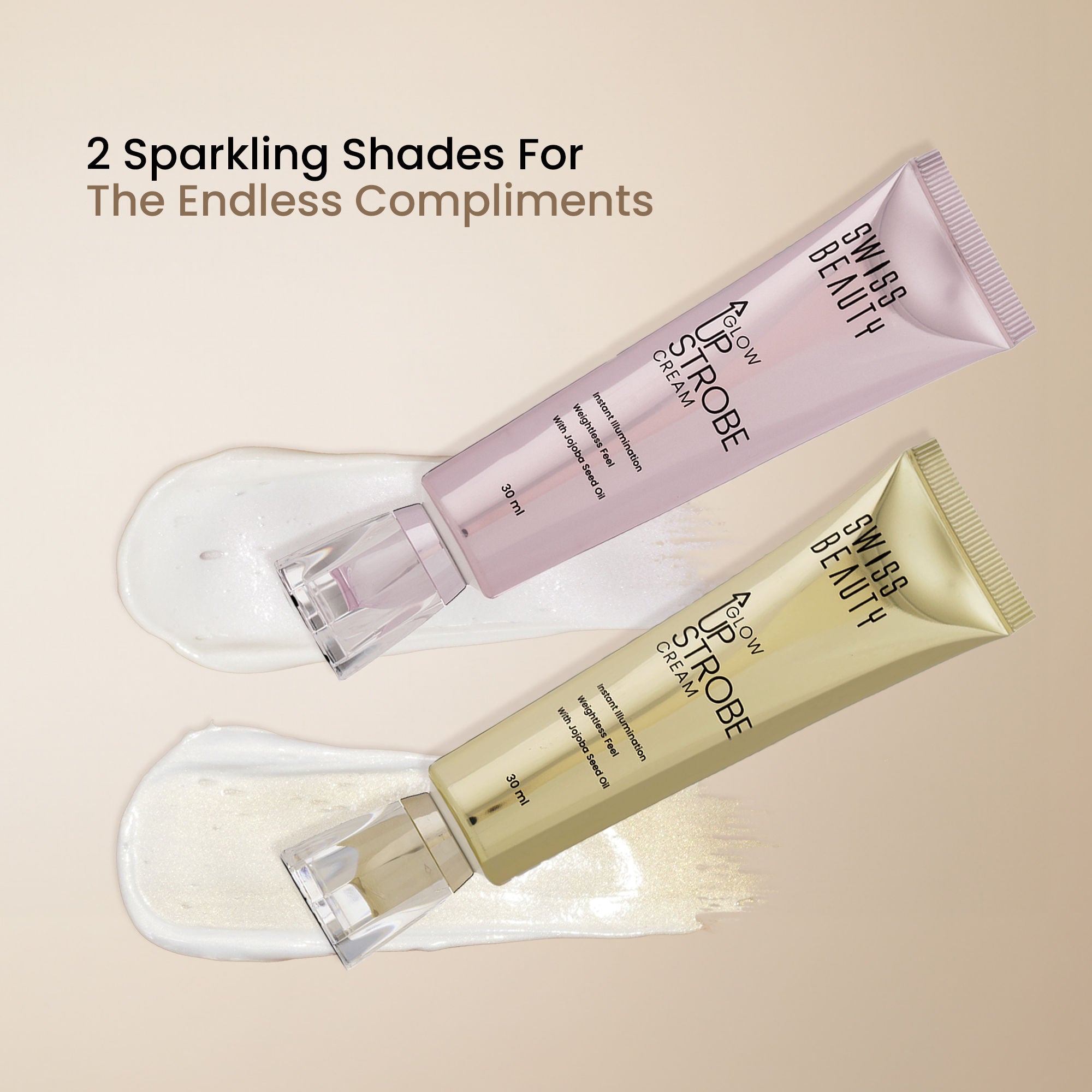 Swiss Beauty Glow Up Strobe Cream, Dewy Radiance, Versatile Use With Jojoba Oil - 1 Pink Twilight - Distacart